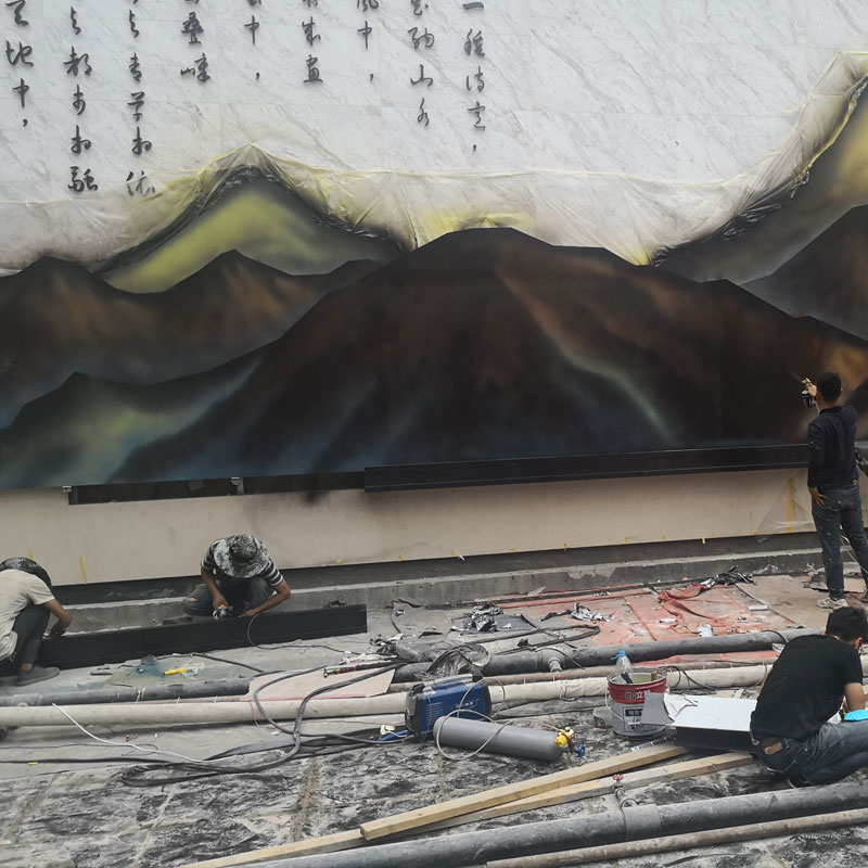 不銹鋼園林景墻山水畫(huà)